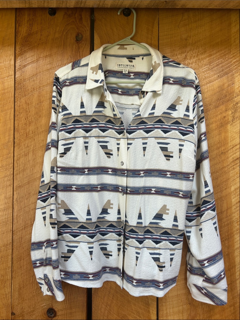 Idyllwind Cream Aztec-Pattern Button-Down Shirt